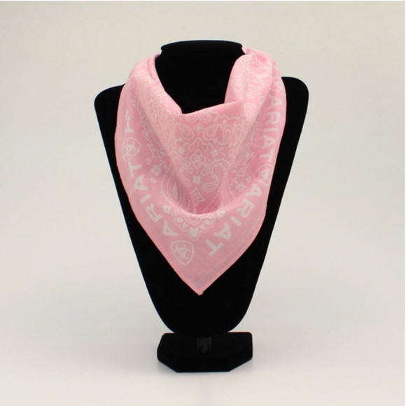 Ariat Accessories - Ariat Pink Paisley and Logo Bandana